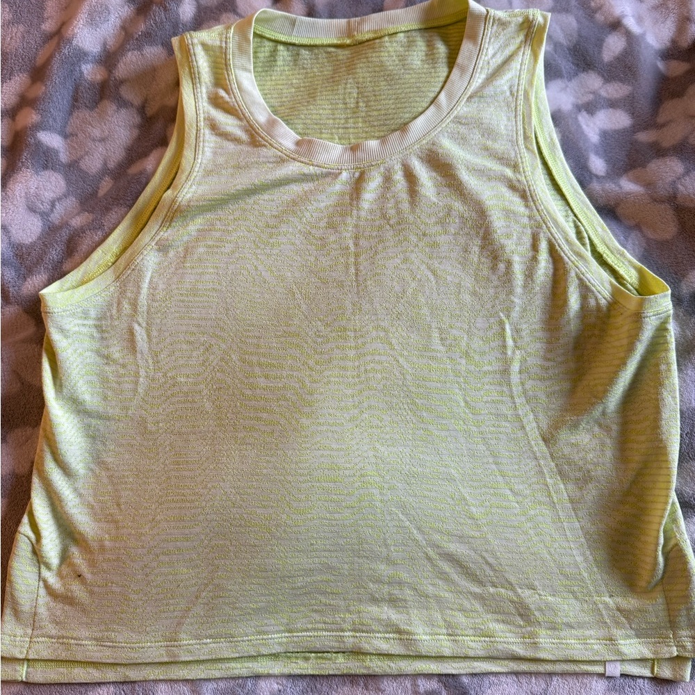 Neon Heathered Yellow train to be Lululemon tank